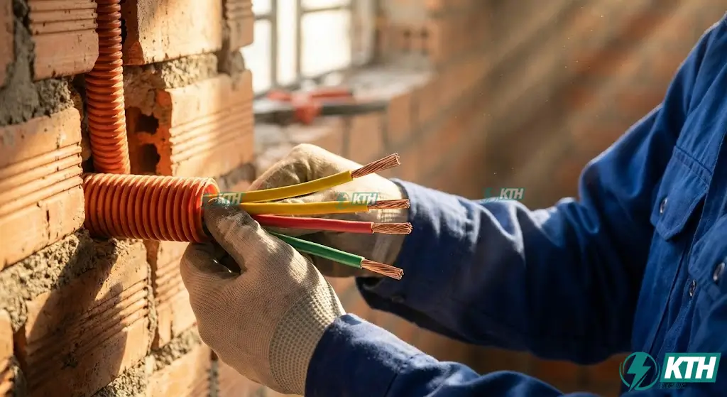 Thi công cải tạo hệ thống điện nước âm tường an toàn chống cháy.