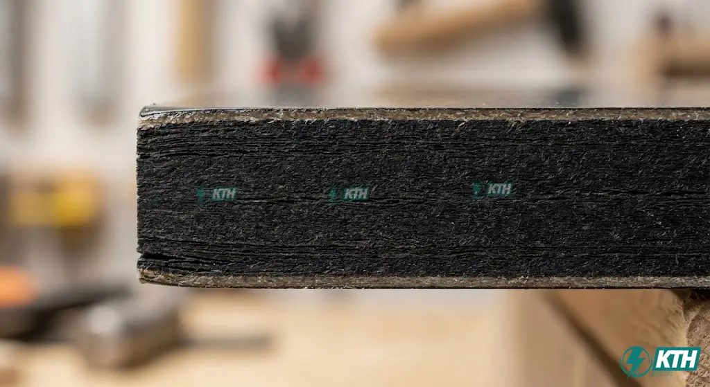 Cấu tạo tấm Compact HPL lõi đặc màu đen nén áp suất cao 1430psi chống nước tuyệt đối.