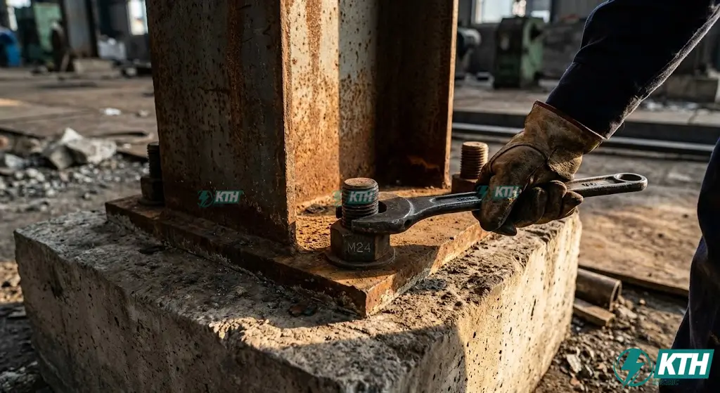 Download Free 39 Bản Vẽ CAD Nhà Xưởng Công Nghiệp Full Kiến Trúc & Kết Cấu 2 Chi tiết liên kết bu lông neo móng trong bản vẽ kết cấu thép nhà xưởng 500m2, lưu ý quan trọng để tránh sập khung kèo khi gặp gió bão.