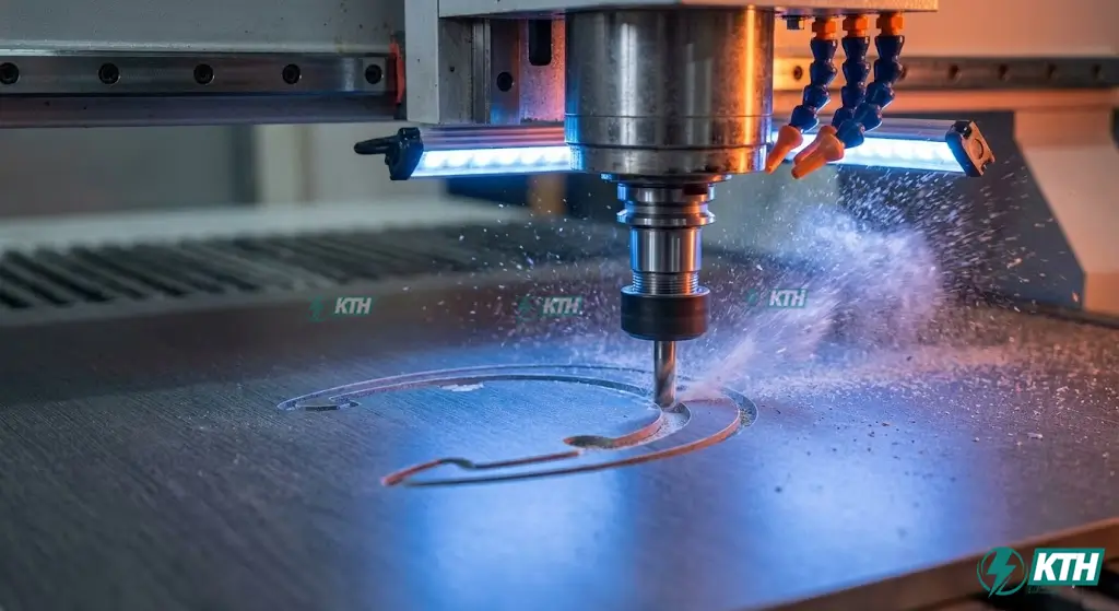 Máy CNC cắt tấm Compact với độ chính xác cao, tạo đường cong mềm mại cho vách ngăn.