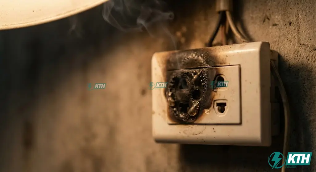 Dấu hiệu chập điện cháy ổ cắm và nguyên nhân aptomat nhảy liên tục cần gọi thợ sửa điện gấp.