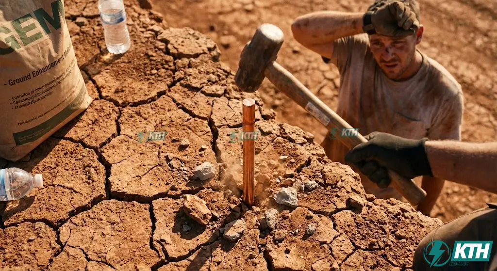 Báo Giá Thi Công Chống Sét Trọn Gói 2026 – Chỉ Từ 3.5 Triệu 4 Địa hình đất đồi đá khô cứng làm tăng chi phí khoan giếng và hóa chất giảm điện trở khi thi công chống sét