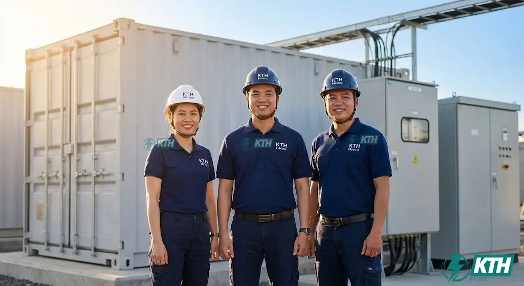 Đội ngũ kỹ sư chuyên gia KTH Electric tư vấn giải pháp lưu trữ năng lượng và thi công trạm biến áp chuyên nghiệp tại TP.HCM.