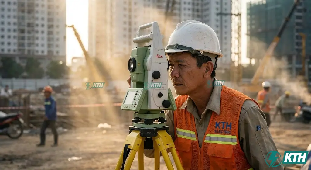 Dịch vụ trắc địa công trình chuyên nghiệp với máy toàn đạc điện tử độ chính xác cao tại TPHCM.