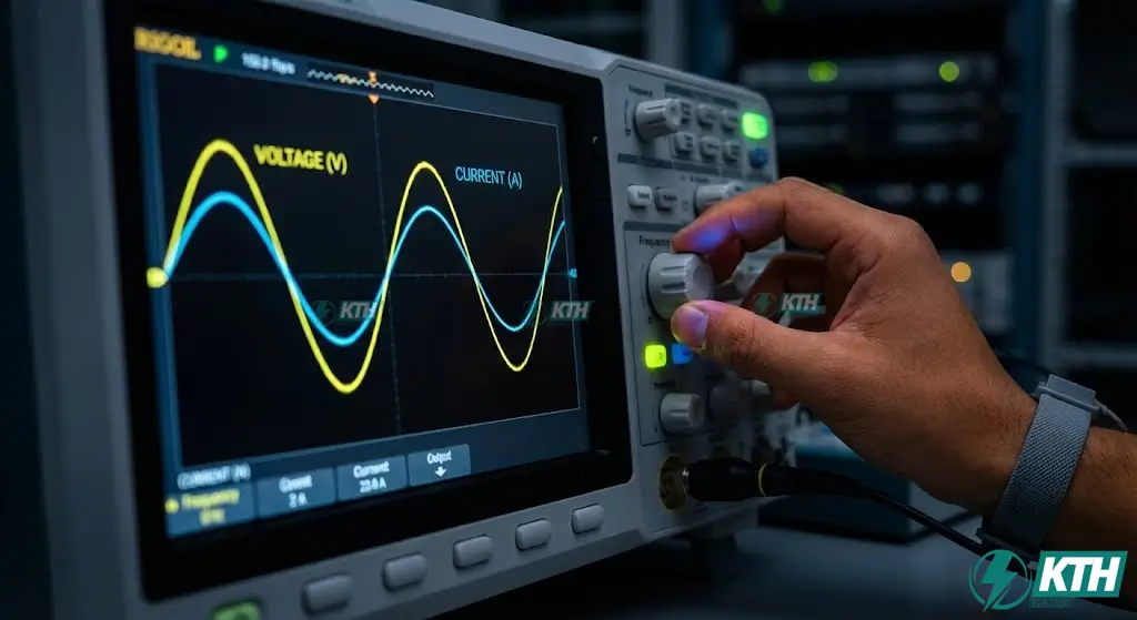 Cảm Kháng Là Gì? Công Thức Tính & Ứng Dụng Kỹ Thuật 4 Hình ảnh sóng dao động ký hiển thị điện áp sớm pha hơn dòng điện một góc pi/2 do tác động của cảm kháng.