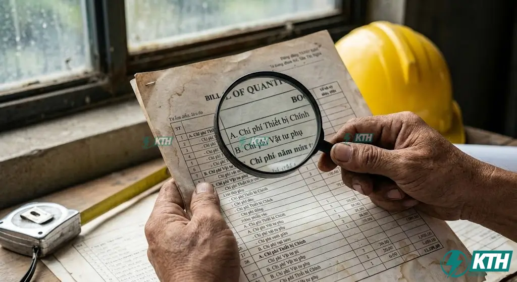 Báo Giá Thi Công Hệ Thống HVAC: Giải Mã Chi Phí & Tránh "Bẫy Giá Rẻ" 2 Soi chi tiết bảng báo giá thi công hệ thống HVAC bằng kính lúp để giải mã cấu trúc chi phí thiết bị và vật tư, giúp chủ đầu tư tránh các báo giá mập mờ.