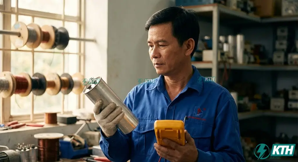 Chuyên gia KTH Electric hướng dẫn cách kiểm tra tụ điện sống hay chết bằng đồng hồ vạn năng số và kim để sửa chữa thiết bị điện.