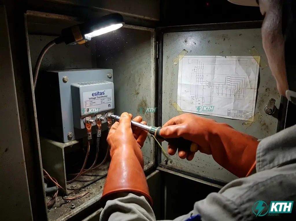 Hướng dẫn đấu nối cực thứ cấp máy biến điện áp trung thế an toàn và đúng kỹ thuật trong tủ điện Switchgear.