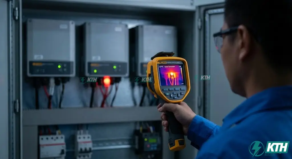 Dịch vụ scan nhiệt tủ điện phát hiện điểm nóng quá nhiệt trên biến tần và thiết bị điện.