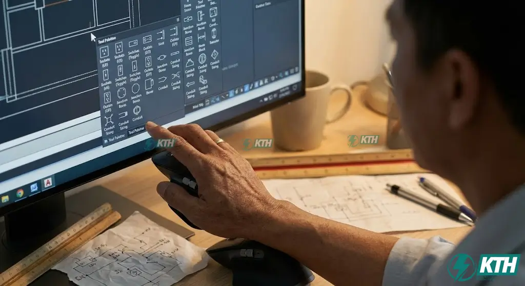 So sánh hiệu quả tốc độ thiết kế giữa vẽ thủ công và sử dụng thư viện Block điện AutoCAD chuẩn IEC.