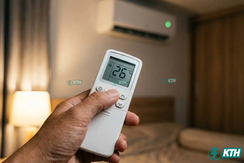 Cài đặt điều hòa ở mức 26 độ C để tiết kiệm điện năng tiêu thụ và giảm chi phí tiền điện hàng tháng.