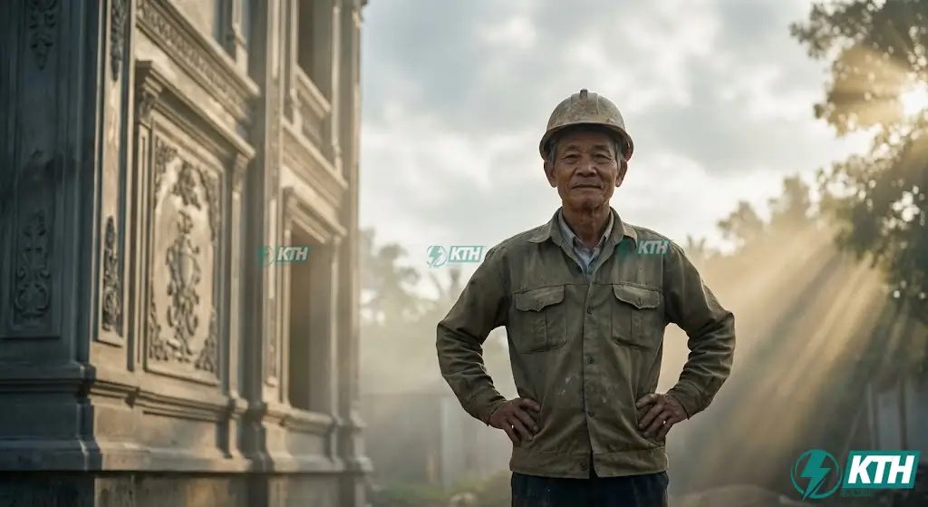 Mẫu phào chỉ xi măng mặt tiền biệt thự tân cổ điển đẹp do nghệ nhân thi công.