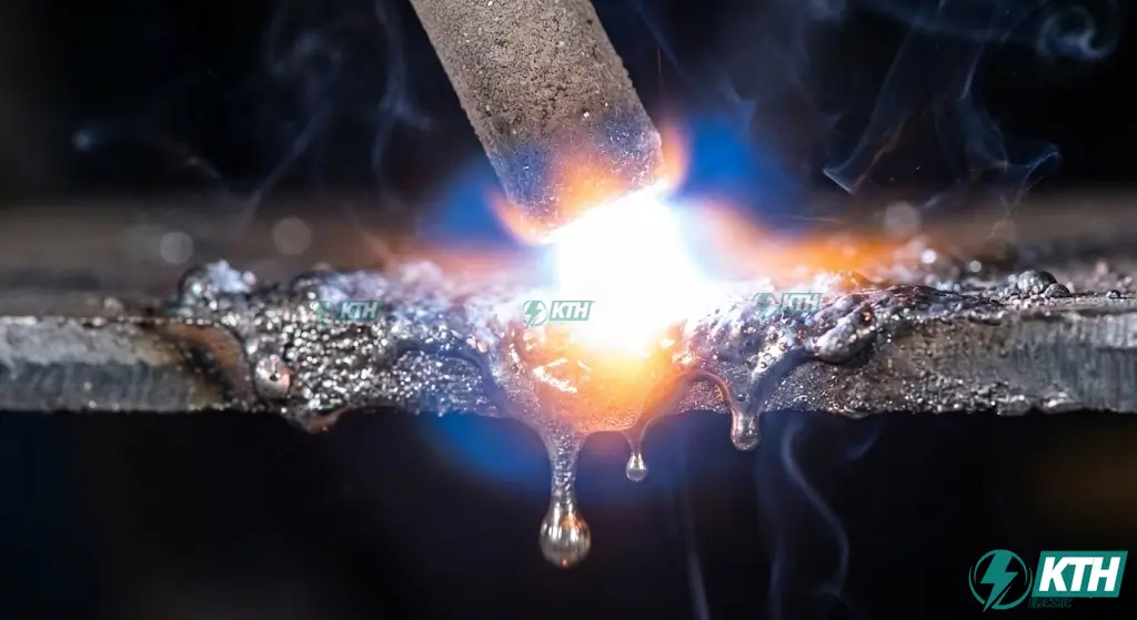 Cận cảnh quá trình hồ quang điện nung chảy kim loại ở nhiệt độ 6000 độ C tạo ra trạng thái Plasma.