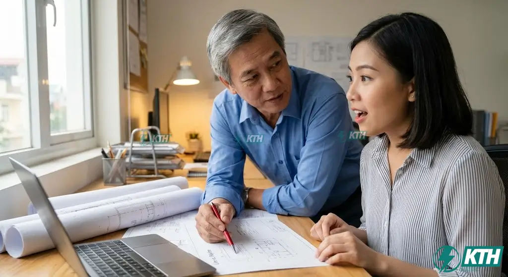 So sánh sự khác biệt giữa lệnh Line và Polyline trong AutoCAD ứng dụng bóc tách khối lượng dây điện và máng cáp thực tế.