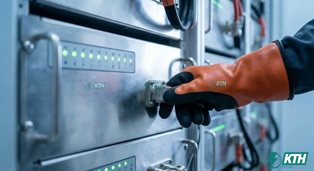 Cấu tạo khối pin Lithium-ion công nghệ LFP trong hệ thống BESS đảm bảo an toàn cháy nổ và tuổi thọ cao.