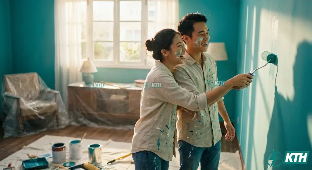 Hướng dẫn quy trình bả matit và lăn sơn nội thất 3 lớp giúp chủ nhà tự thi công DIY tiết kiệm chi phí.