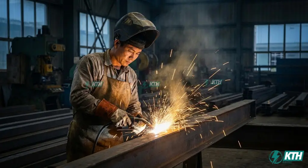 Quy trình gia công cấu kiện thép tại nhà máy với công nghệ hàn tự động đảm bảo độ bền cho nhà tiền chế.