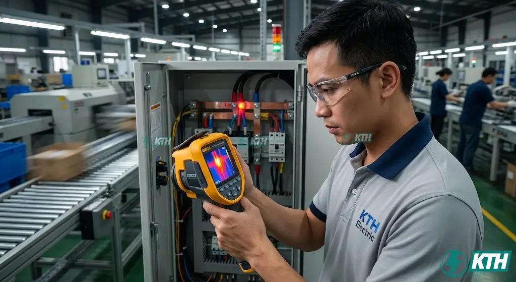 Quy trình thí nghiệm và đo kiểm nhiệt độ các điểm đấu nối điện bằng camera nhiệt trước khi bàn giao công trình.