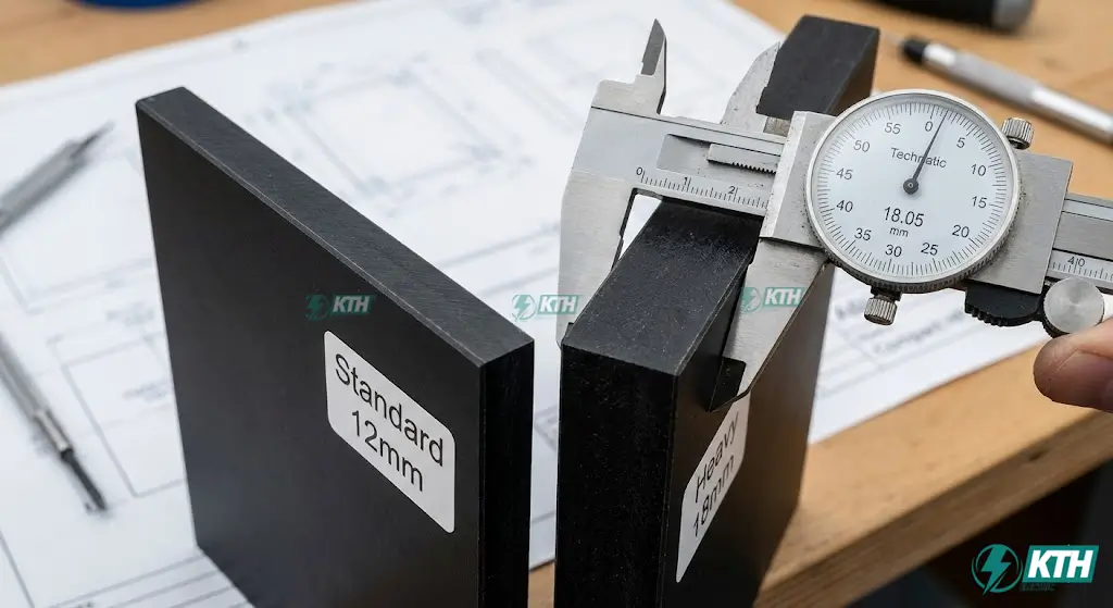 So sánh độ dày tấm Compact HPL 12mm và 18mm để lựa chọn giải pháp tiết kiệm cho nhà máy.