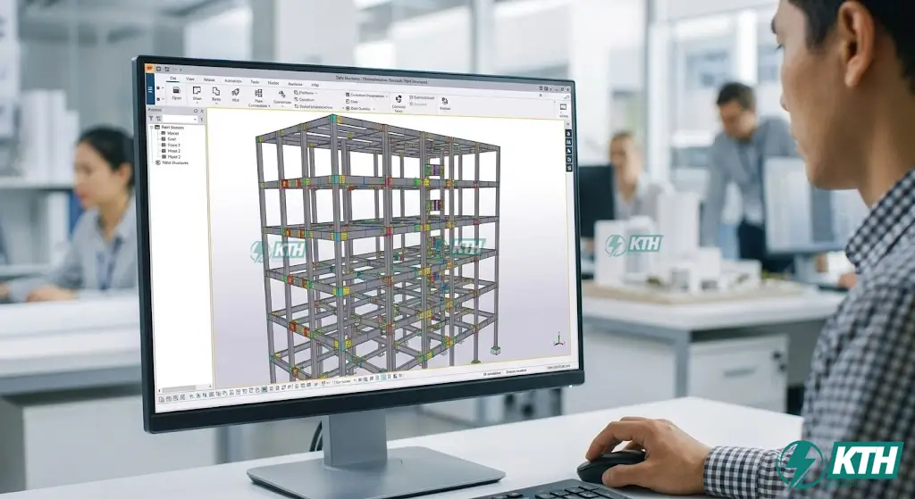 Mô hình hóa 3D kết cấu thép bằng phần mềm Tekla giúp kiểm soát sai số lắp dựng.