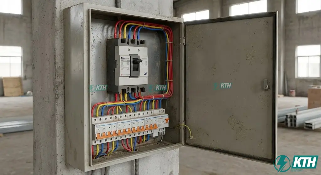 Giải pháp phối hợp thiết bị điện LS và Chint trong tủ phân phối DB để tối ưu chi phí đầu tư nhà xưởng.