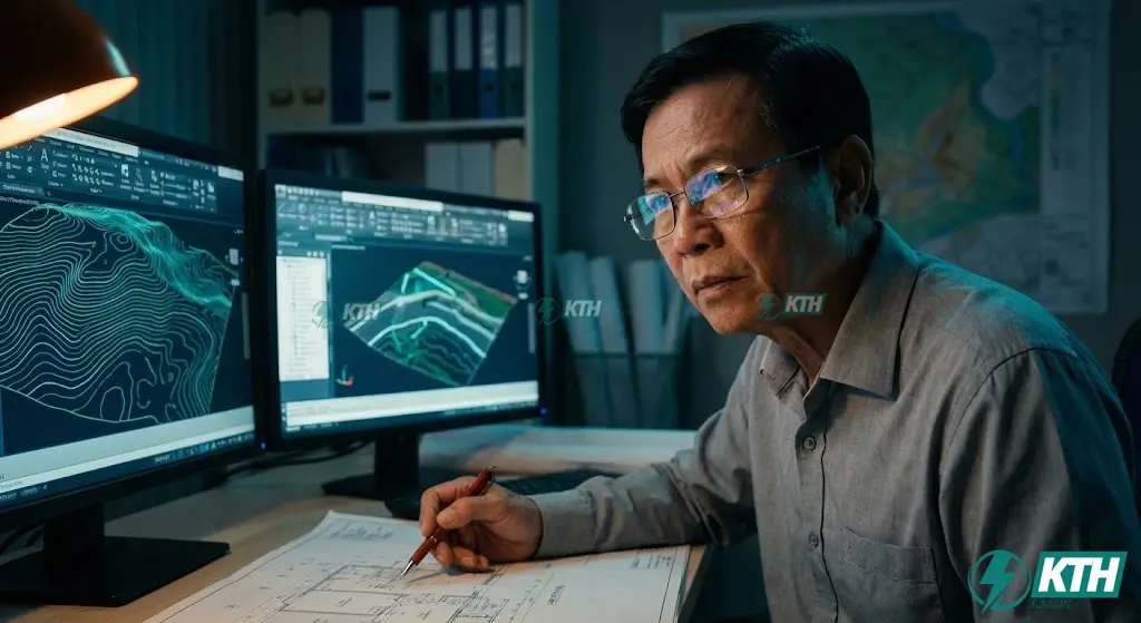 Quy trình xử lý số liệu nội nghiệp và biên tập bản đồ địa hình trên phần mềm chuyên dụng AutoCAD Civil 3D.