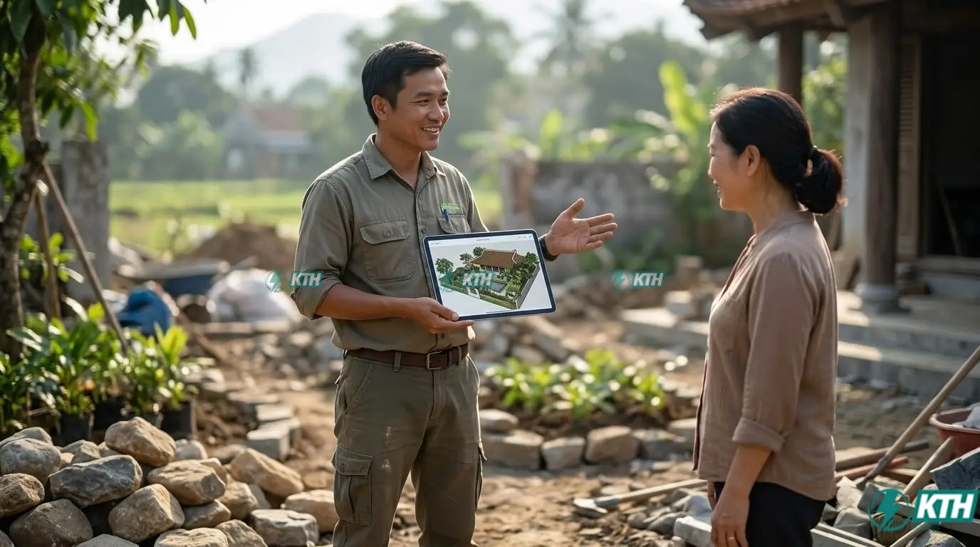 Quy trình thiết kế cảnh quan chuyên nghiệp từ bản vẽ concept 3D đến thi công thực tế