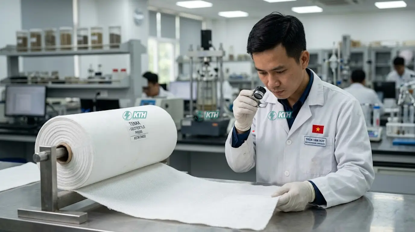 Chuyên gia kiểm định vật liệu địa kỹ thuật tại phòng thí nghiệm hợp chuẩn LAS-XD.