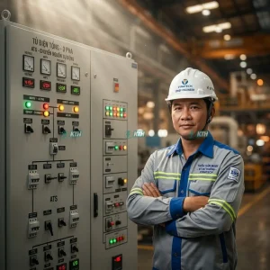 Tủ ATS 3 pha chuyển nguồn tự động thông minh cho nhà máy sản xuất và trung tâm dữ liệu.