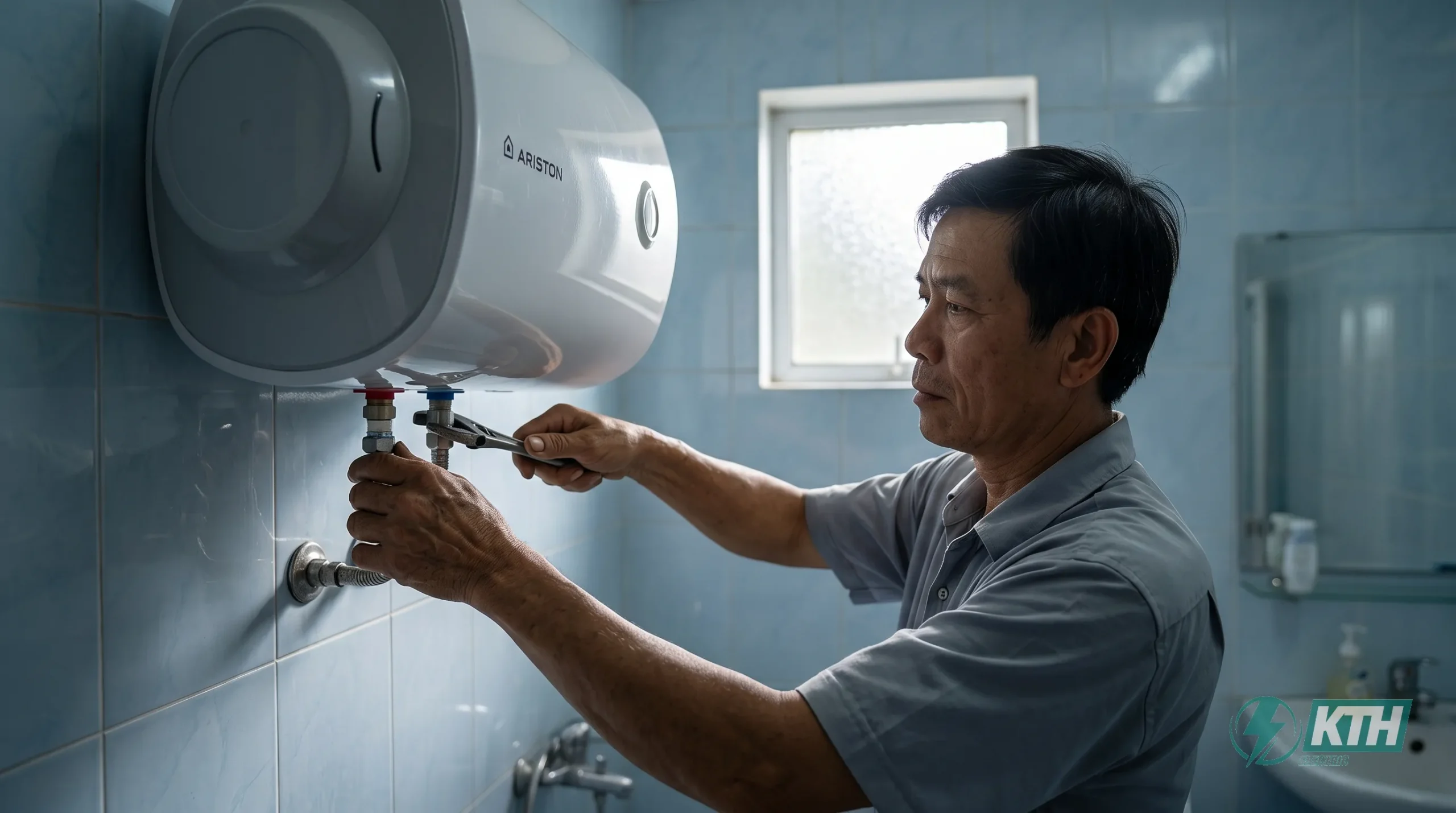 Hướng dẫn cách lắp đặt bình nóng lạnh Ariston Slim 3 30 lít chuẩn kỹ thuật với vỏ chống thấm nước IP24.