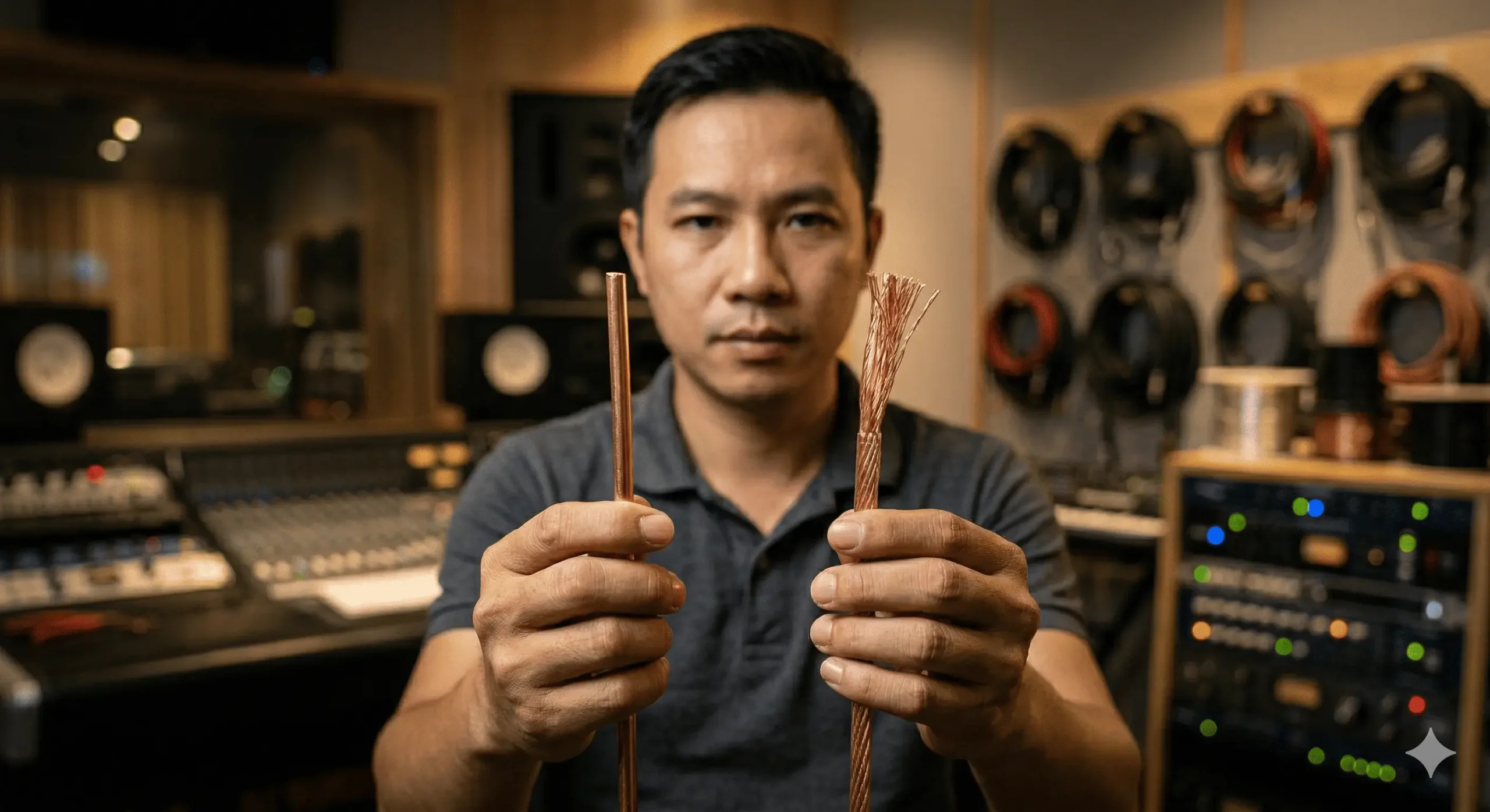 AWG Là Gì? Bảng Quy Đổi Cỡ Dây AWG Sang mm2 Chuẩn 2026 3 Dây loa 14 AWG hay 16 AWG phù hợp cho dàn âm thanh? Sự khác biệt giữa dây dẫn khối Solid và dây cáp bện nhiều sợi Stranded cùng chuẩn AWG.