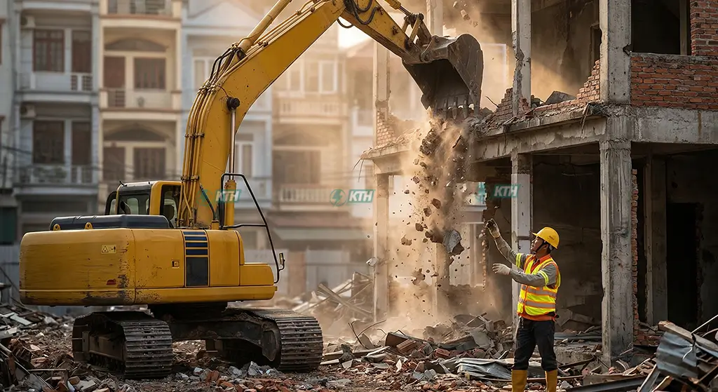 Dịch vụ đập phá tháo dỡ nhà cấp 4 trọn gói an toàn tuyệt đối và thu gom phế liệu xây dựng.