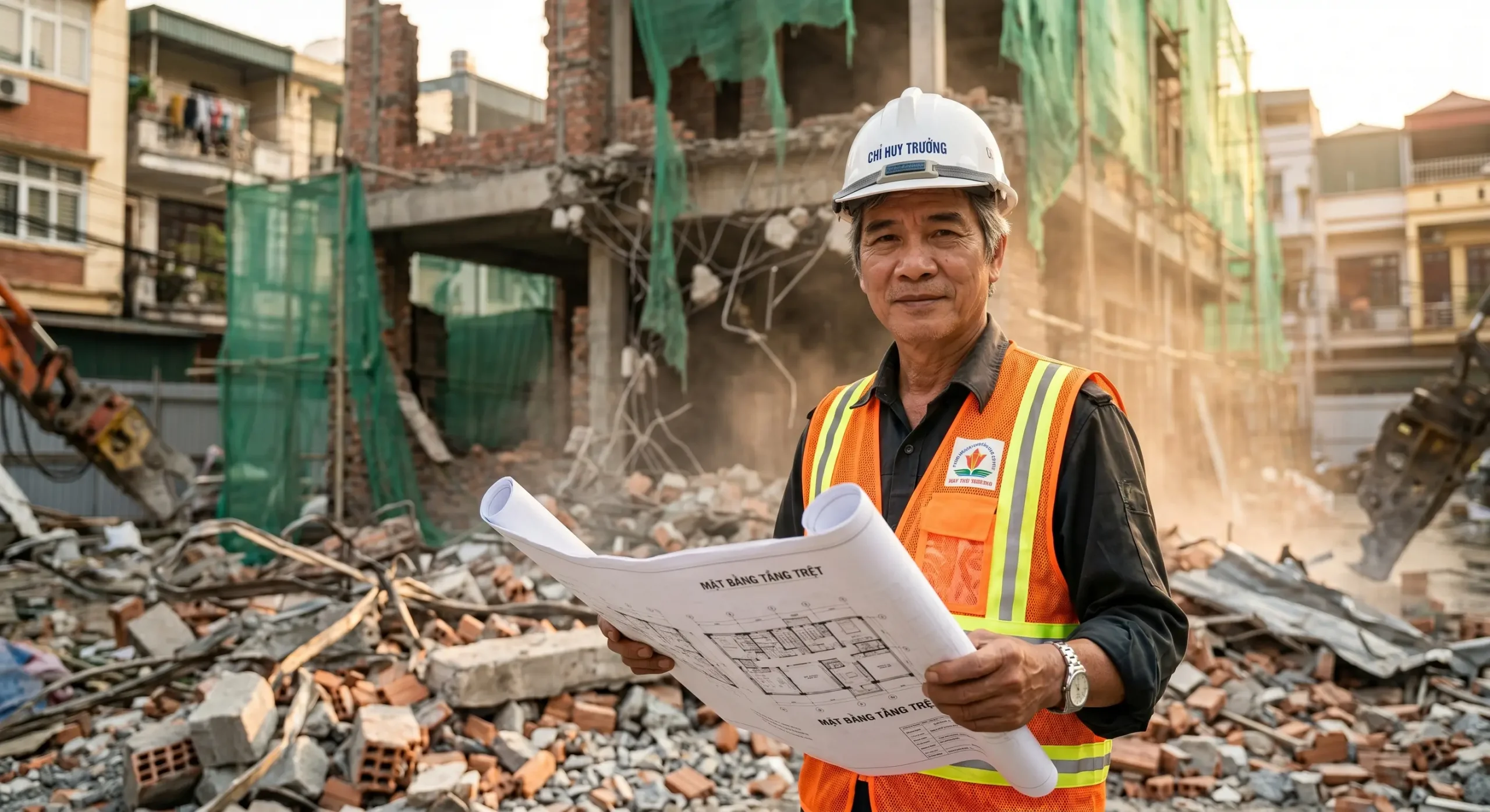 Dịch vụ tháo dỡ nhà cũ trọn gói giá rẻ tại TPHCM do kỹ sư xây dựng 20 năm kinh nghiệm trực tiếp lập phương án và giám sát an toàn lao động.