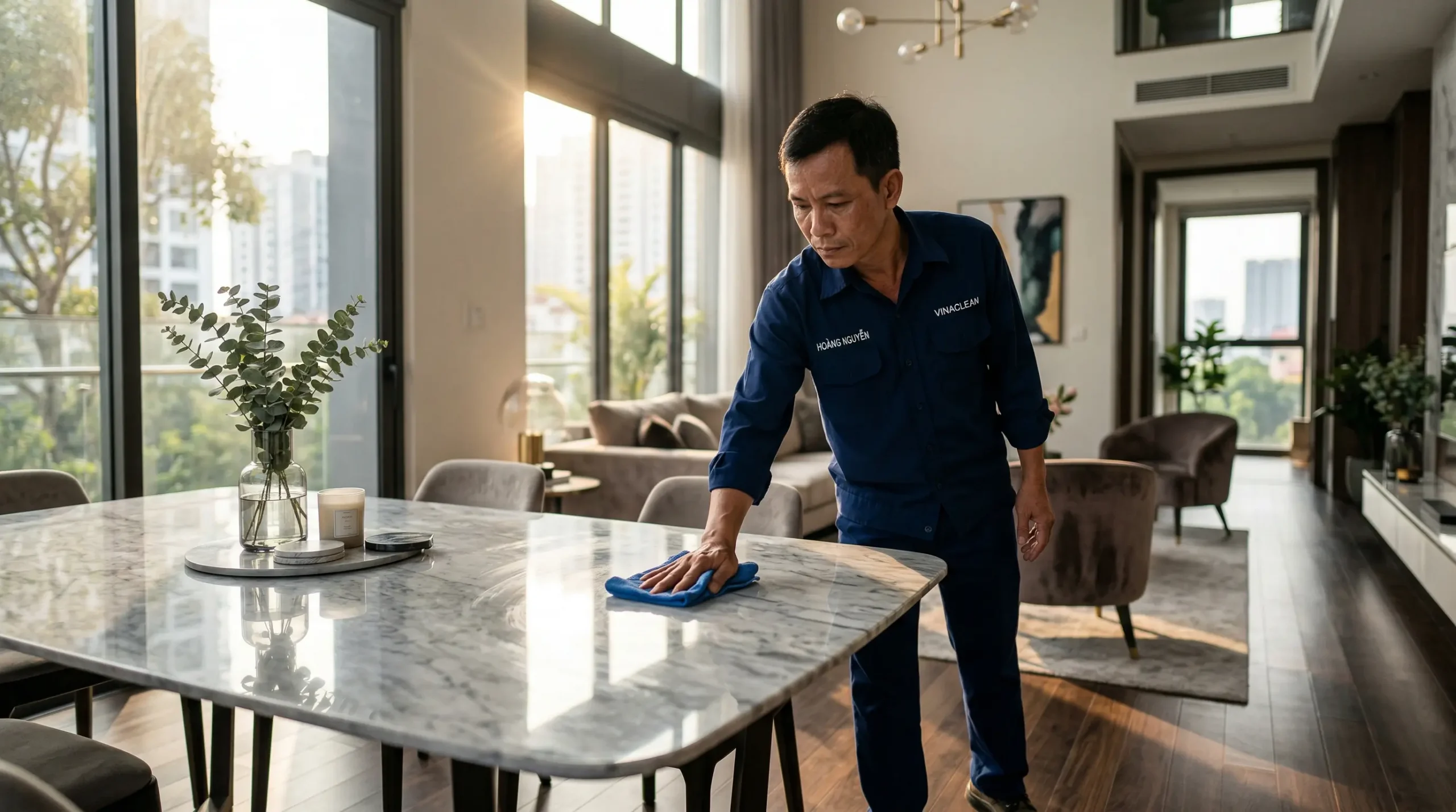 Dịch vụ vệ sinh nhà sau xây dựng giá rẻ TPHCM với đội ngũ dọn dẹp chuyên nghiệp, xử lý sạch sẽ bụi mịn và rác thô.