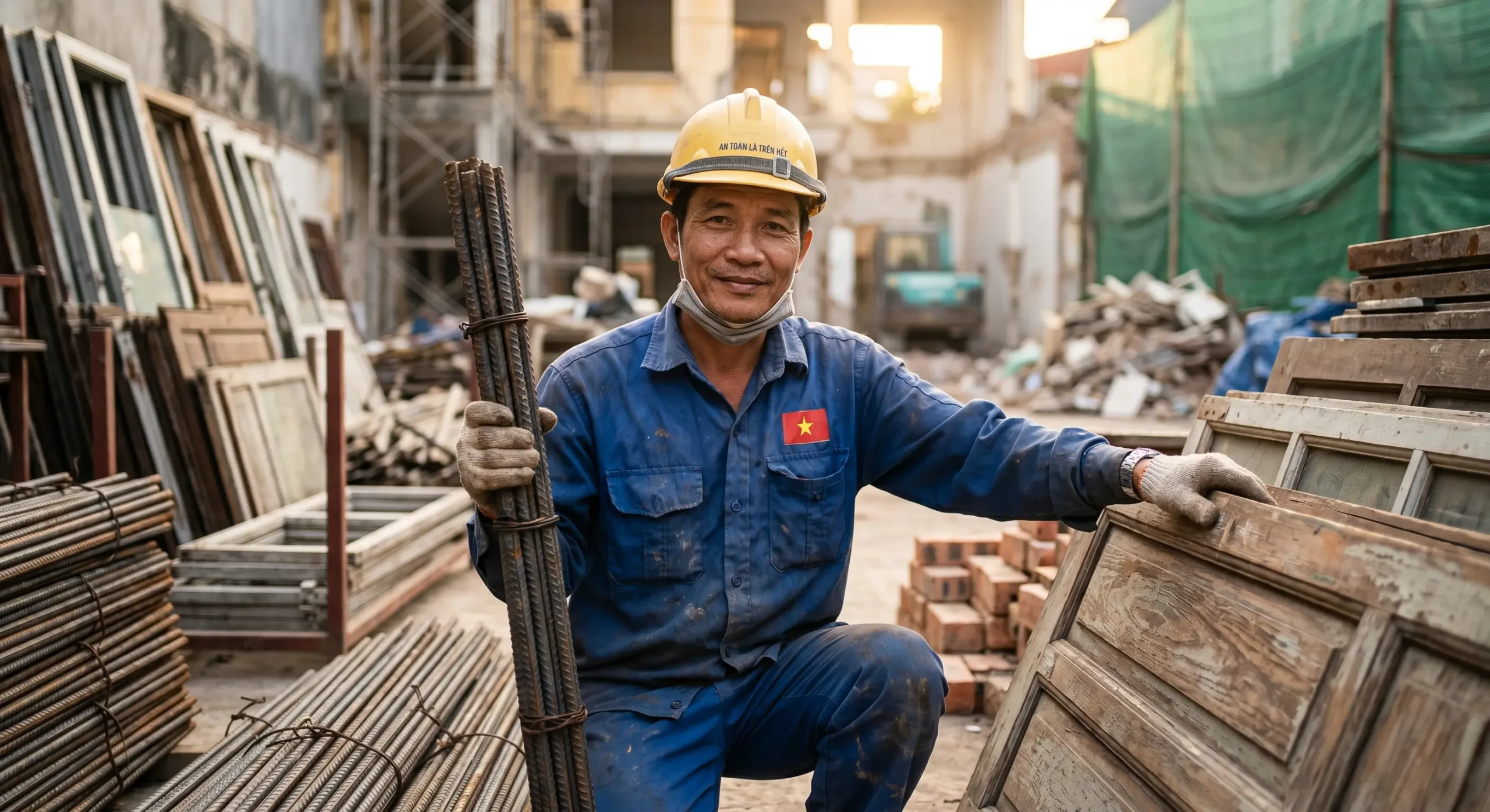 Đơn vị thu mua xác nhà xưởng cũ giá cao, phân loại sắt thép phế liệu xây dựng và cửa cũ để cấn trừ trực tiếp vào báo giá đập đập phá.