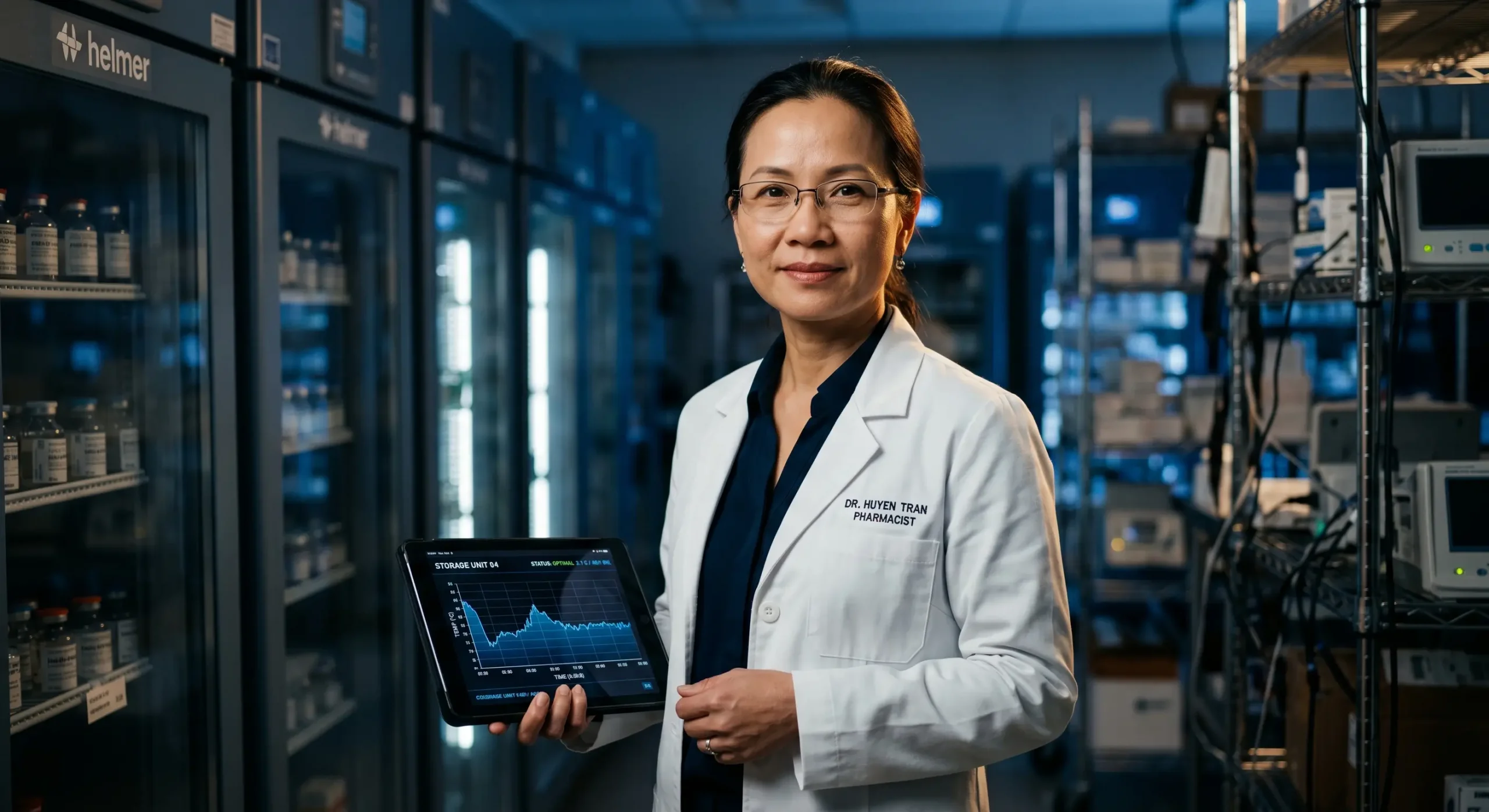 Hệ thống giám sát kho vaccine đạt chuẩn GSP được vận hành bởi chuyên gia y tế tại TP Hồ Chí Minh.