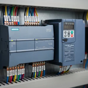 Hệ thống điều khiển tự động hóa trạm xử lý nước với PLC Siemens S7-1200 và biến tần Fuji Mega chuyên dụng.