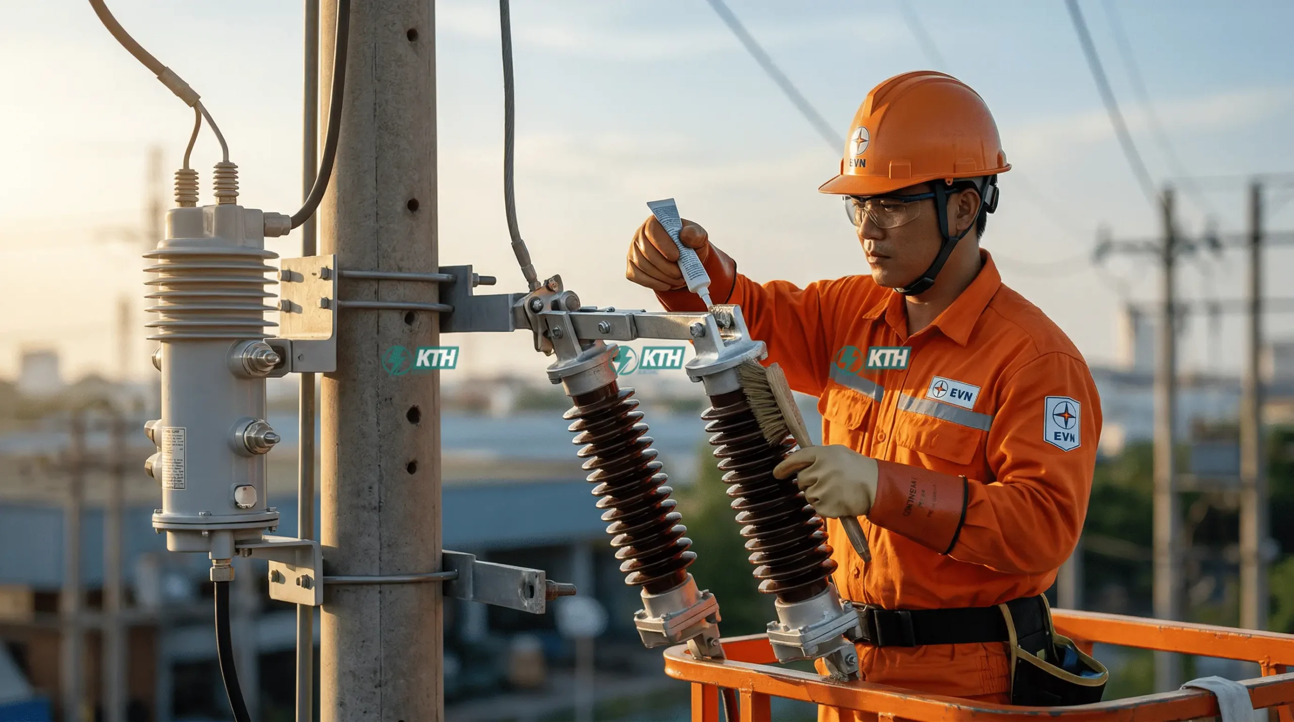 Sửa chữa tủ điều khiển Recloser mất nguồn: Kỹ thuật viên KTH Electric tiến hành đo điện trở tiếp xúc và cách điện Recloser, kiểm tra board mạch điều khiển và thay thế ắc quy tủ điều khiển Schneider.