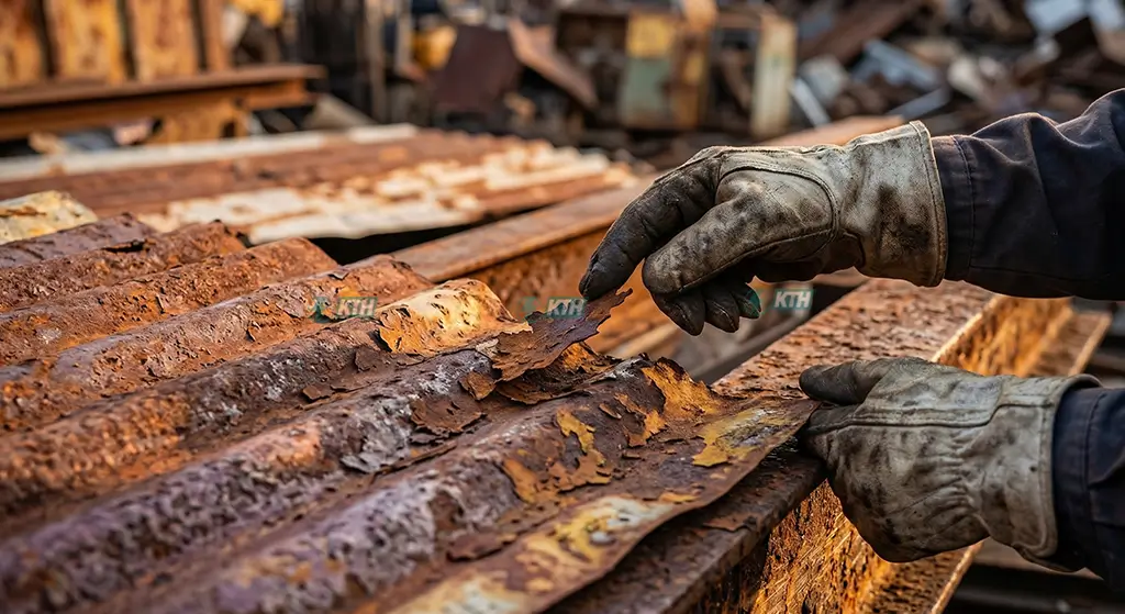 Thanh lý mái tôn nhà xưởng cũ và phế liệu sắt thép hoen gỉ trước khi bị mất giá trị thu mua.