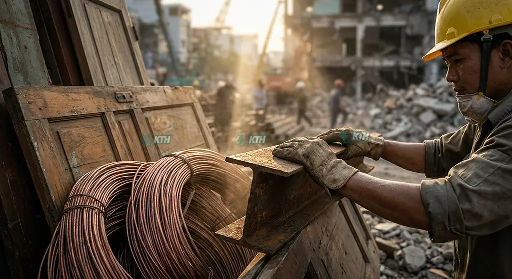 Thu mua sắt thép phế liệu công trình xây dựng và phân loại cửa gỗ cửa sắt cũ tận nơi.