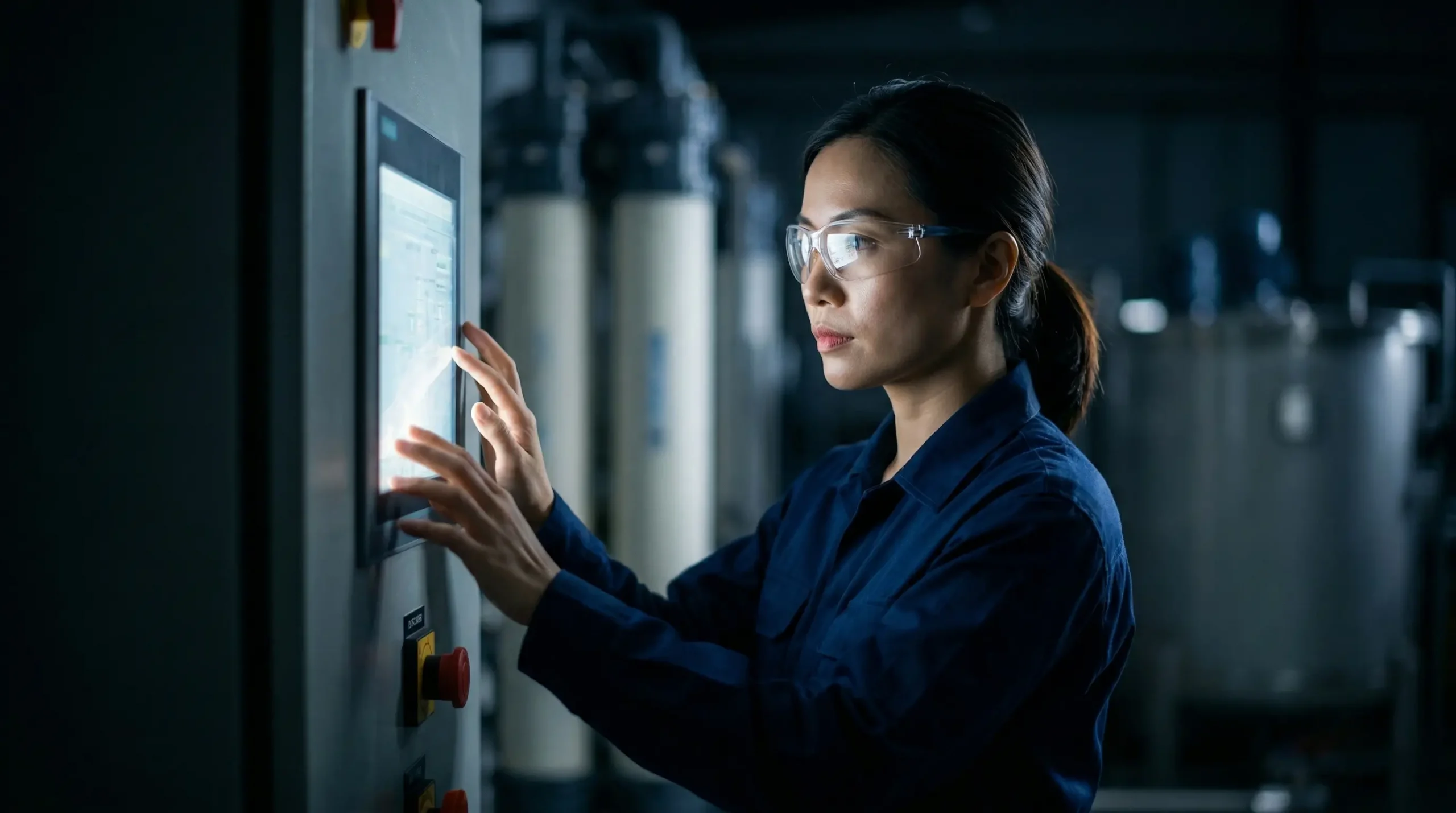 Tủ điện điều khiển tự động PLC cho trạm xử lý nước thải công nghiệp công nghệ màng sinh học.