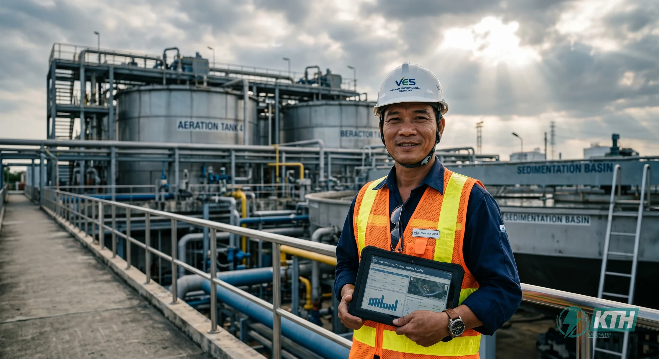 Sơ đồ quy trình xử lý nước thải công nghiệp chuẩn giúp nhà máy đạt tiêu chuẩn xả thải QCVN 40:2021/BTNMT.