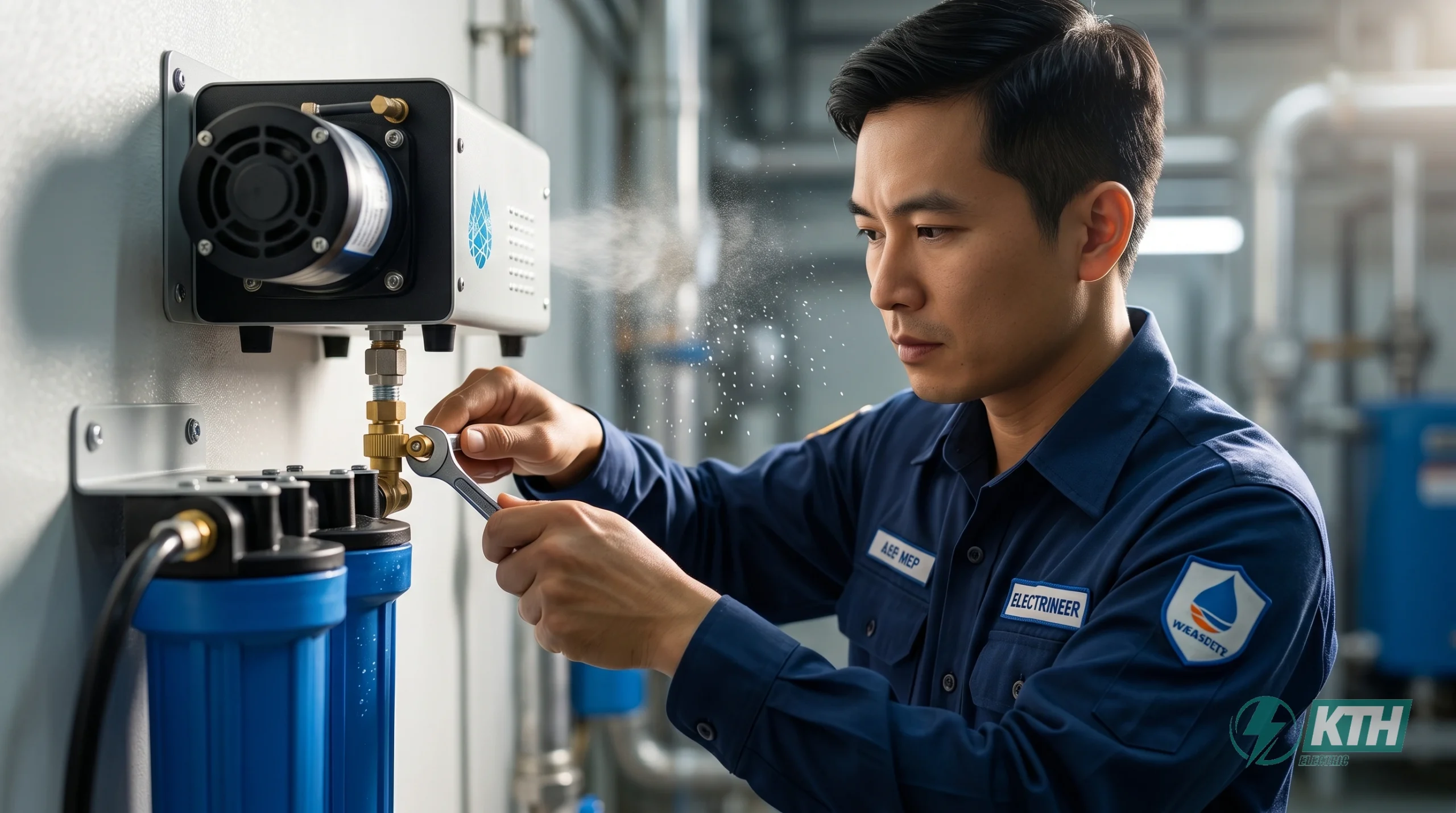 Kỹ sư cơ điện hướng dẫn cách tự lắp đặt hệ thống phun sương tại nhà với máy bơm áp lực cao, van điện từ và bộ lọc nước chính hãng.