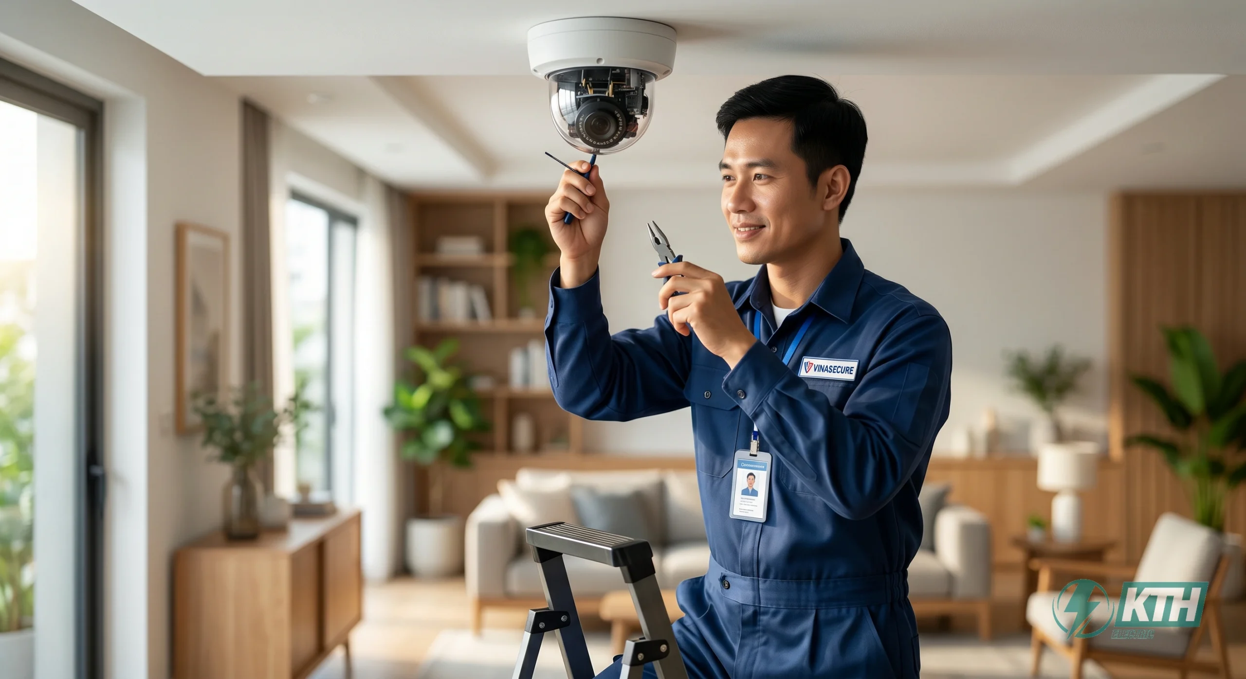 Thợ sửa camera tại nhà TP Hồ Chí Minh chuyên nghiệp đang kiểm tra khắc phục lỗi camera không lên hình.