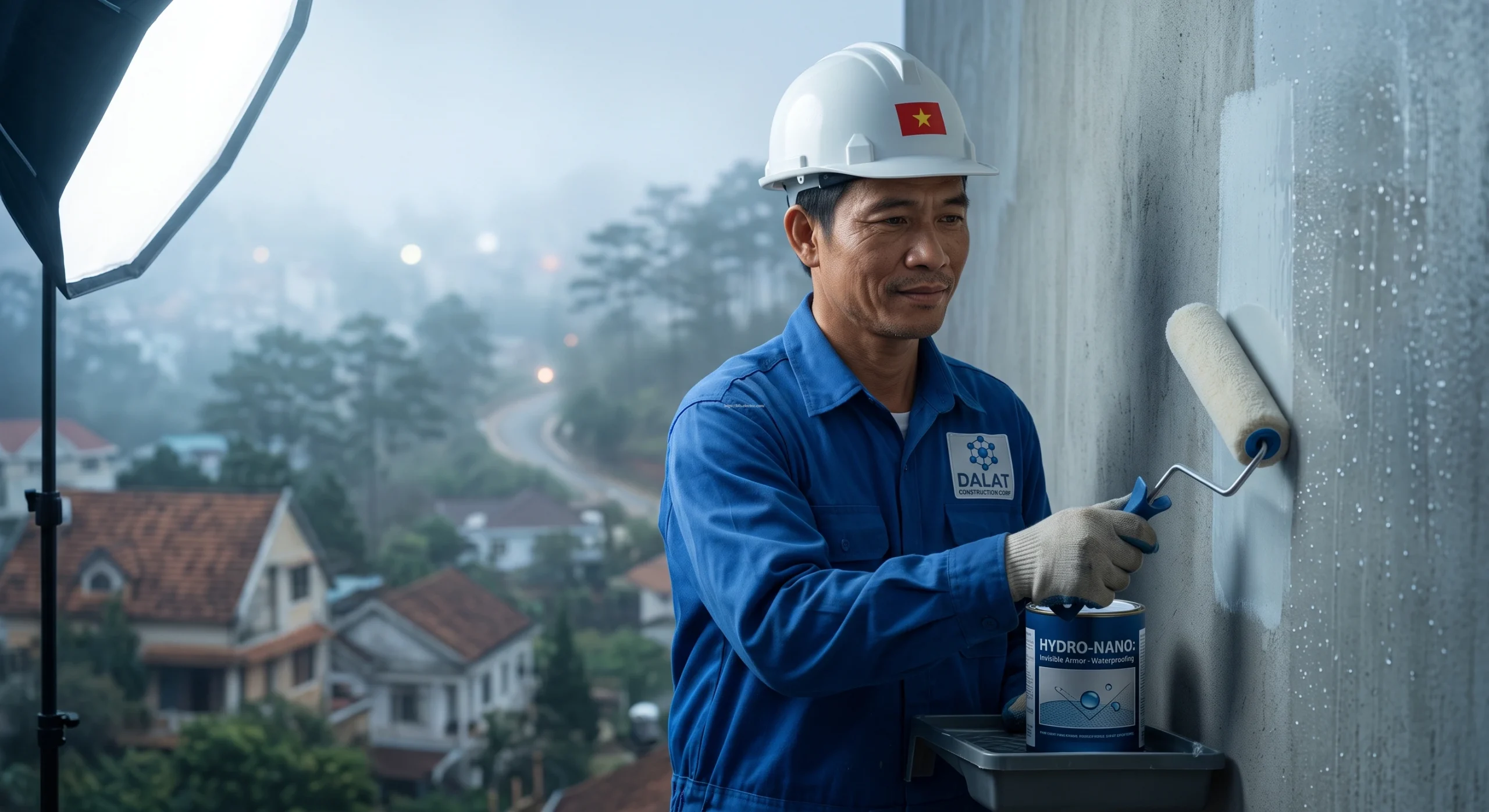 Sơn chống thấm công nghệ nano xử lý triệt để thấm dột mái sê nô máng xối tại Lâm Đồng