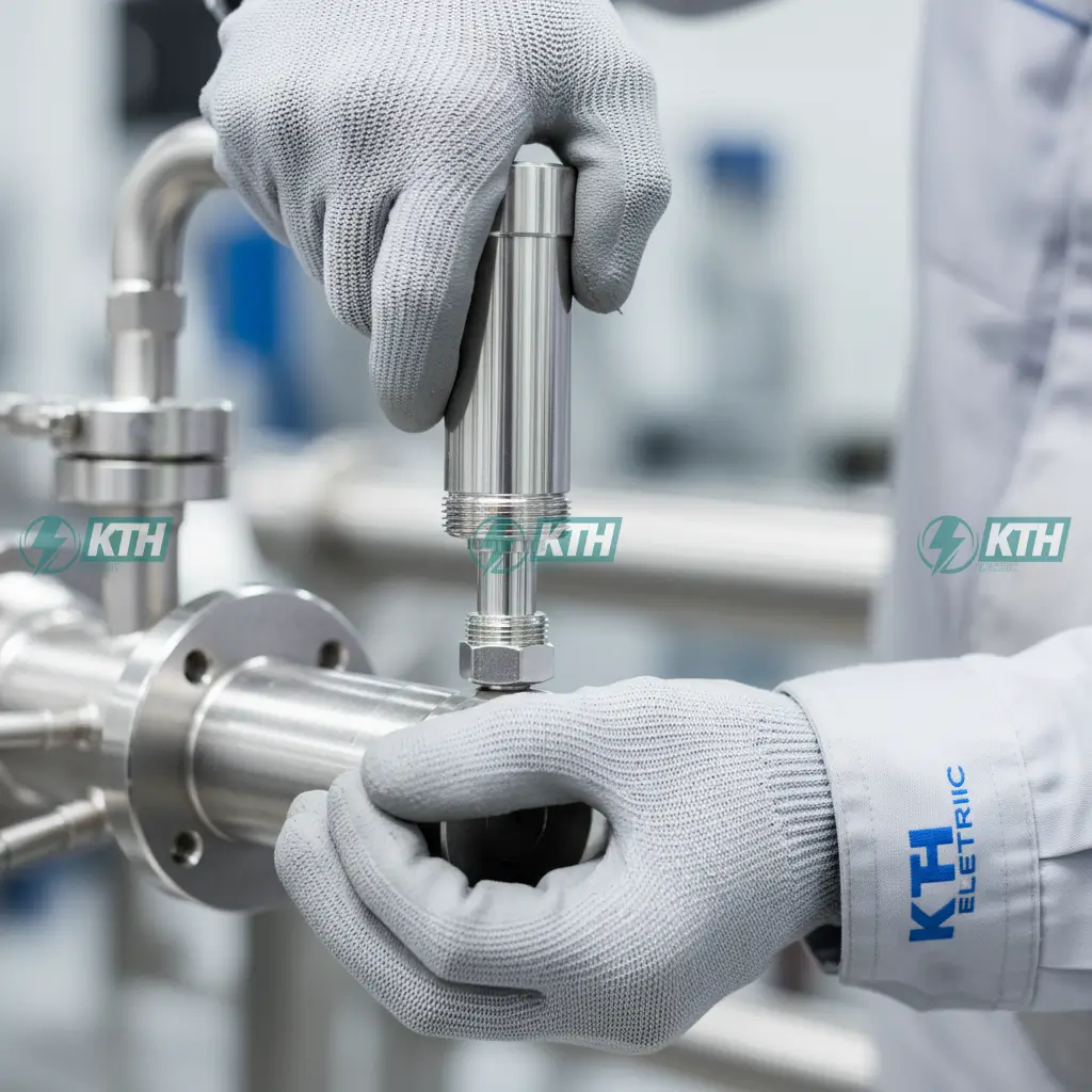 Cảm biến áp suất 4-20mA lắp đặt thực tế