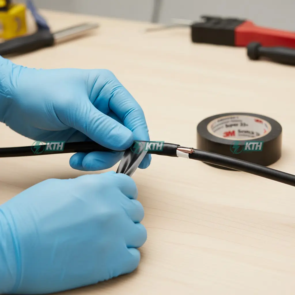 Cách quấn băng keo điện an toàn đúng kỹ thuật cho dây điện bị hở