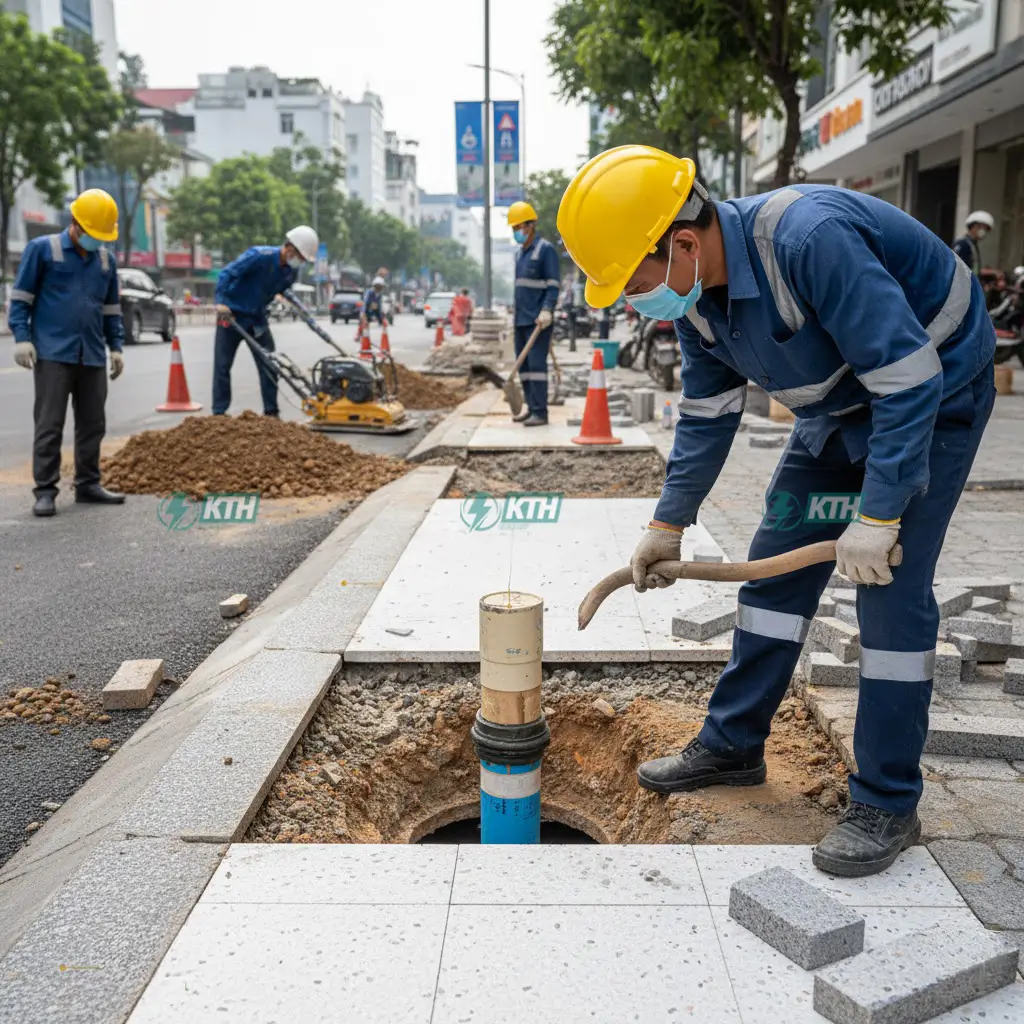 Đấu nối và Hoàn trả mặt bằng (Tái lập)