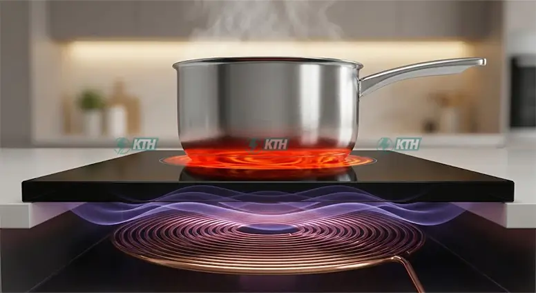 Minh họa phần "Ứng dụng". Biến cái hại thành cái lợi (Bếp từ).