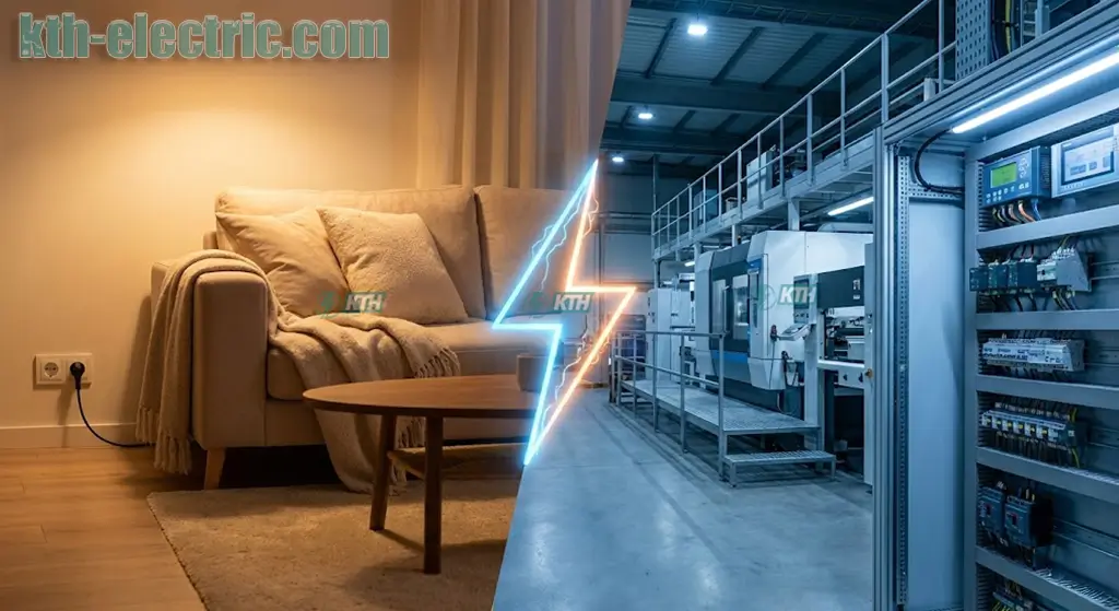 so sánh ứng dụng điện 1 pha trong gia đình và điện 3 pha trong công nghiệp